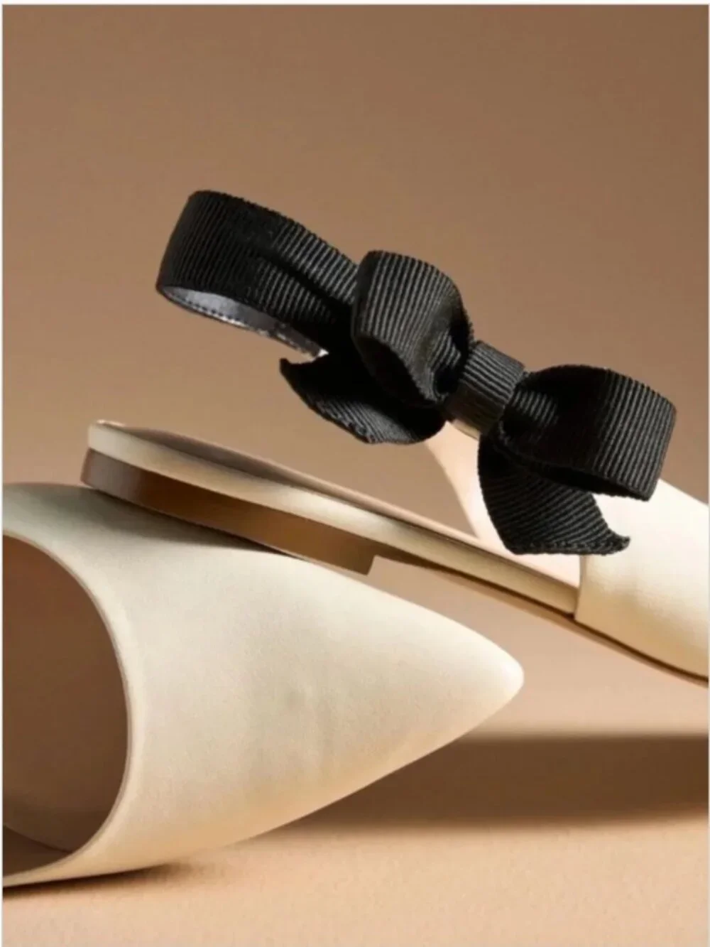 NWT Anthropologie Maeve leather Side Bow Slingback Flats